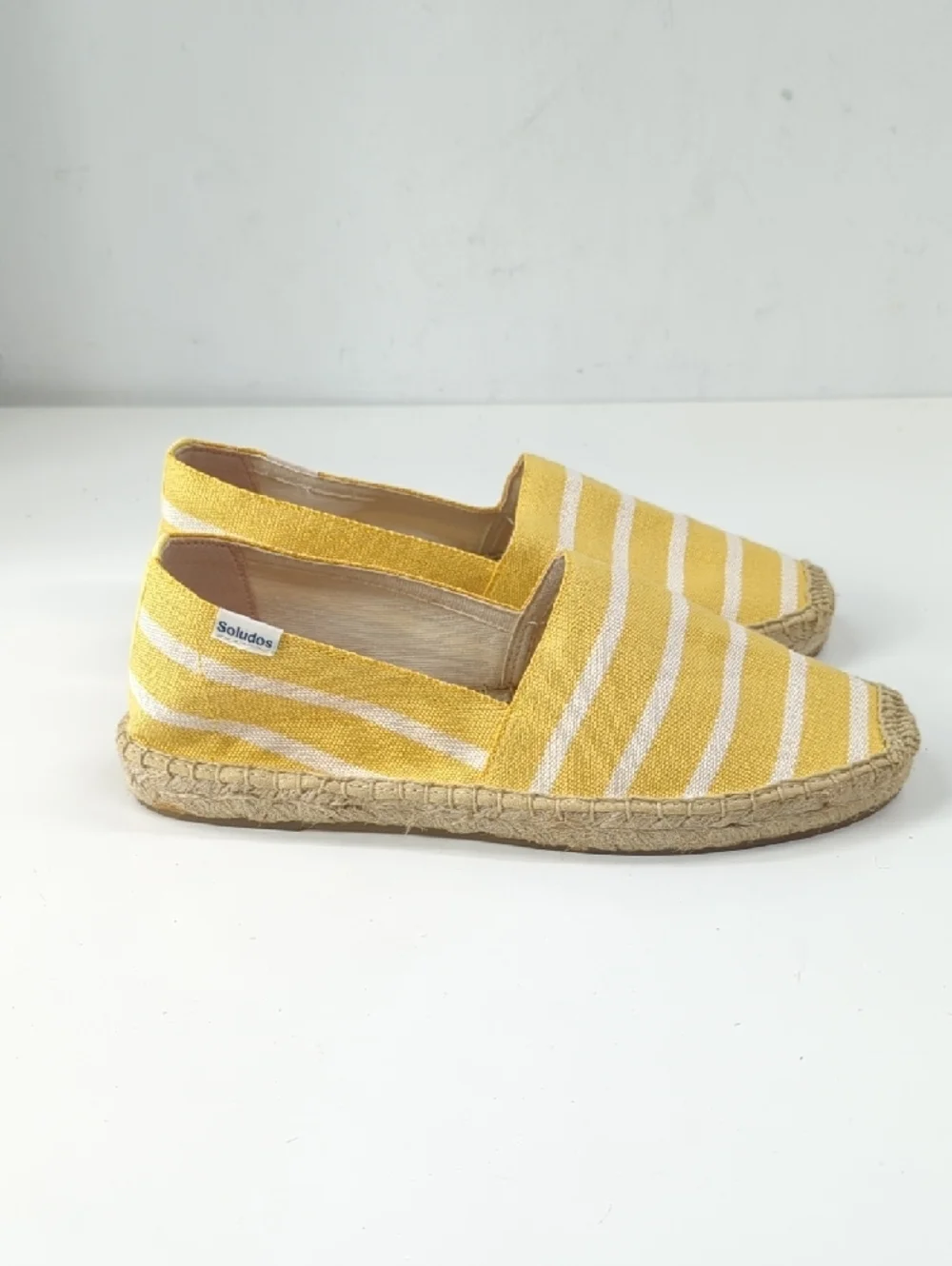 New Soludos Dali Striped Espadrilles in Yellow Size 7.5